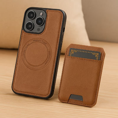 Magnetische iPhone-Brieftaschenhülle aus PU-Leder – Abnehmbares 2-in-1-Design mit Kartenfächern