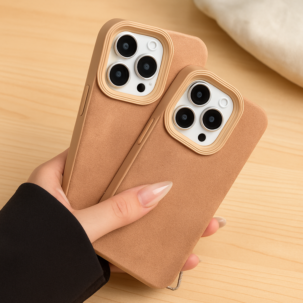 Universalhülle für iPhone 11–16 Pro Max – Stoßfestes, mattes PU-Leder mit weichem Lammvelourslederfutter