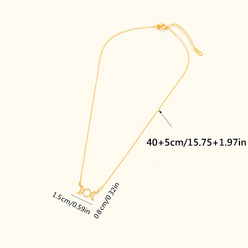 Vintage Gold plattiert Triquetra Mondphase Halskette