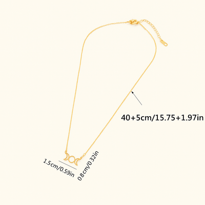 Vintage Gold plattiert Triquetra Mondphase Halskette
