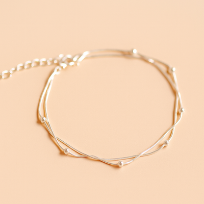Doppellagiges Stern-Armband mit Katzenpfote und Perlenmuster