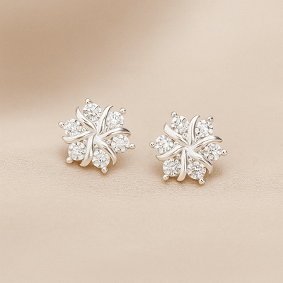 Elegante versilberte Schneeflocken-Ohrringe