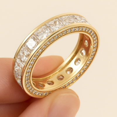 Eternal Wide Band Ring für Frauen - Cubic Zirkoniumdioxid
