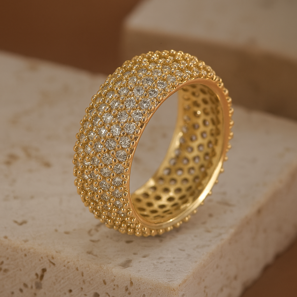 Eleganter Fünfreihiger Zirkonia-Ring – Multicolor Funkeln