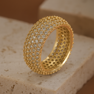 Eleganter Fünfreihiger Zirkonia-Ring – Multicolor Funkeln