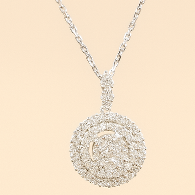 Glänzende Zirkonia Runde Anhänger-Halskette – Luxuriöser Geburtsstein-Schmuck