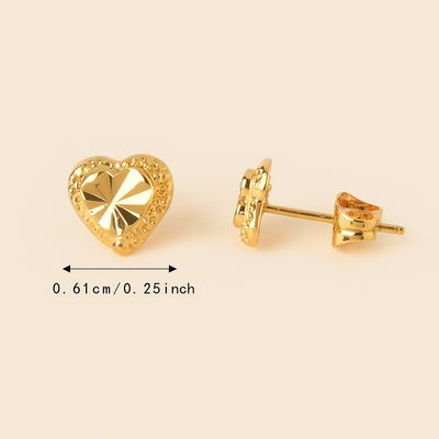 Elegante Goldene Herzförmige Ohrstecker