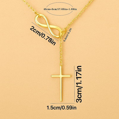 Infinity Cross Halskette - Chic Gold Symbol Schmuck
