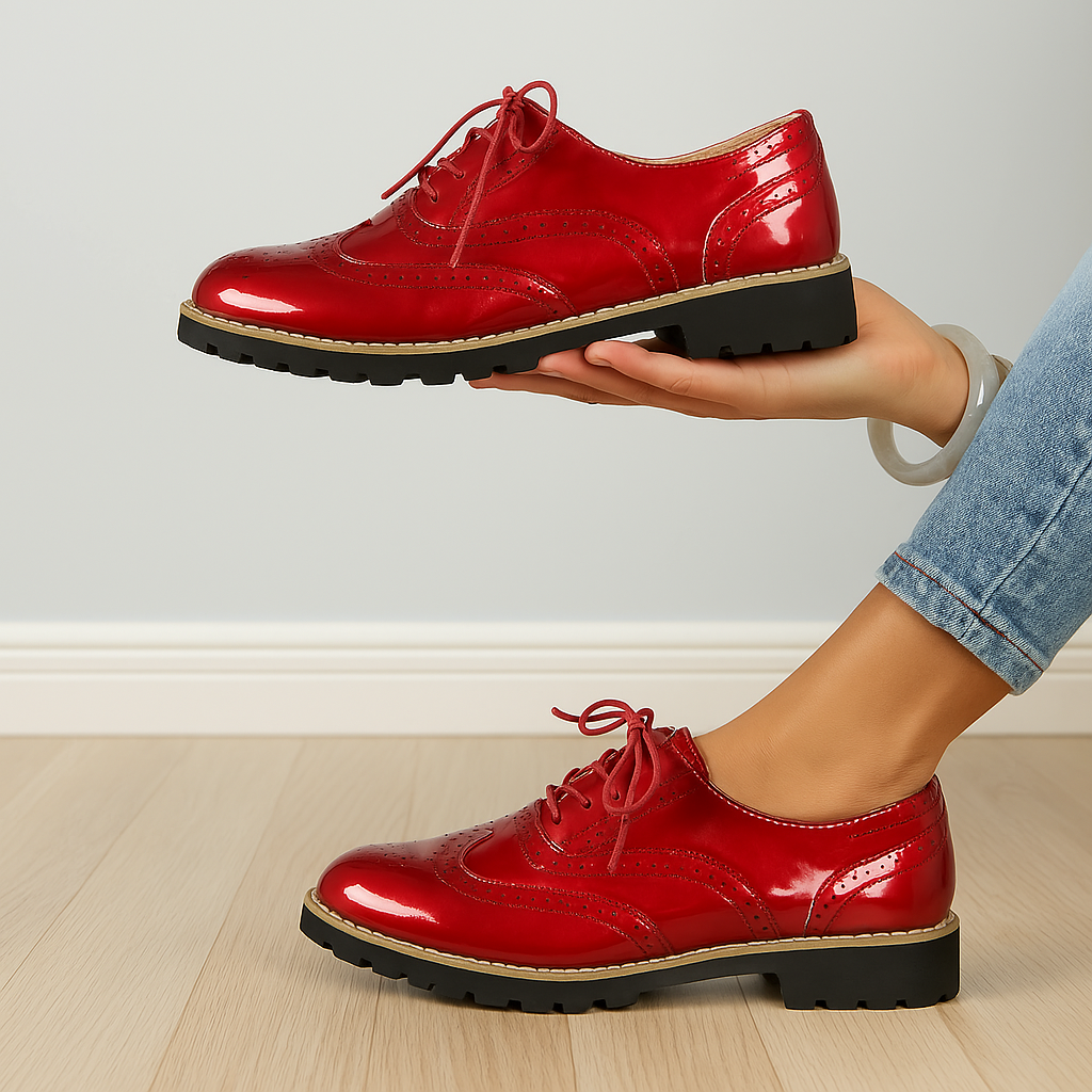 BEATE™ | Rote Pumps mit Lochmuster