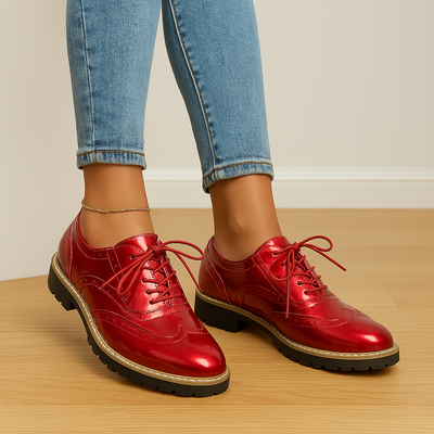 BEATE™ | Rote Pumps mit Lochmuster