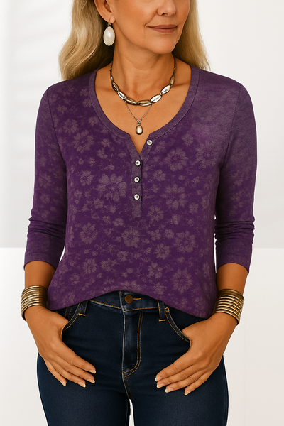 ANA™ | Boho-Bluse mit floralen Mustern und langen Ärmeln