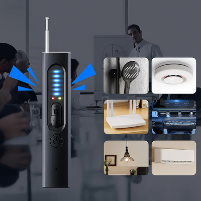 3-in-1-Spionagekamera-Detektor – Einstellbare Empfindlichkeit, LED-Licht & Vibrationsalarm