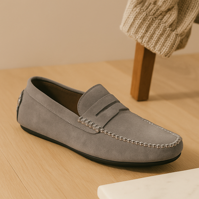 Milano Herren-Leder-Loafer – Klassische Slipper mit rutschfester Sohle