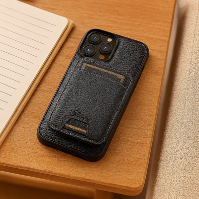 2-in-1-Magnethülle für iPhone 15 Pro Max/14 Plus/13/12 – PU-Leder, kabelloses Laden möglich