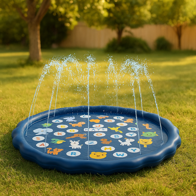 Kinder-Spritzmatte – Outdoor-Sprinkler-Spielmatte für sommerlichen Wasserspaß
