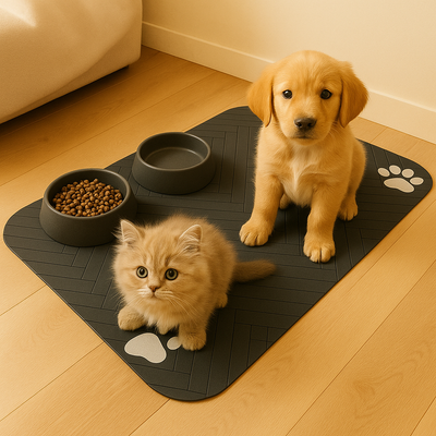 Schnelltrocknende Futtermatte für Haustiere mit Pfotenabdruck-Design