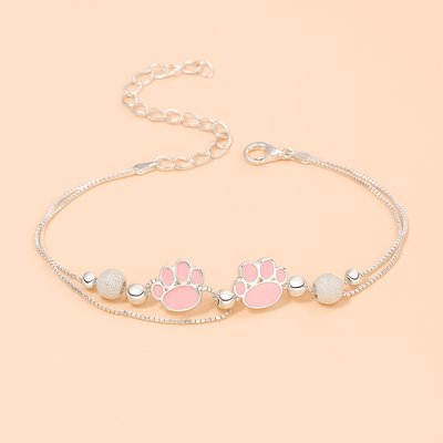 Doppellagiges Stern-Armband mit Katzenpfote und Perlenmuster