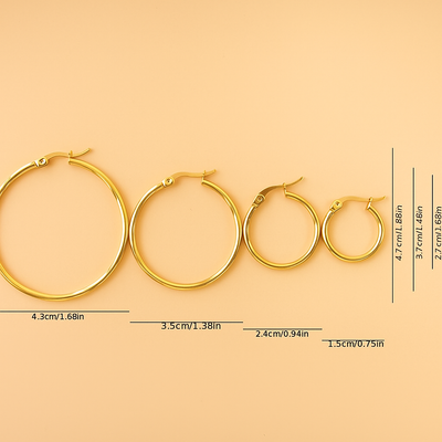 Goldenes Ohrring-Set - 4 Paar für Frauen