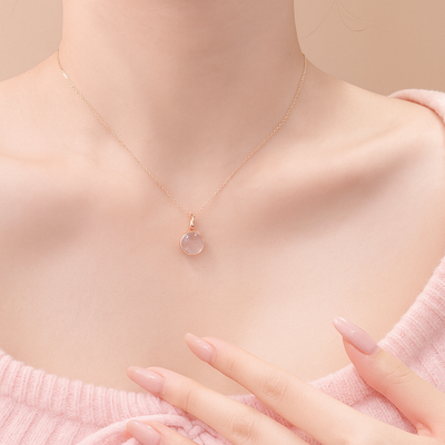 Kirschblüte Rosa Kristall Halskette - Schlüsselbeinkette für Frauen