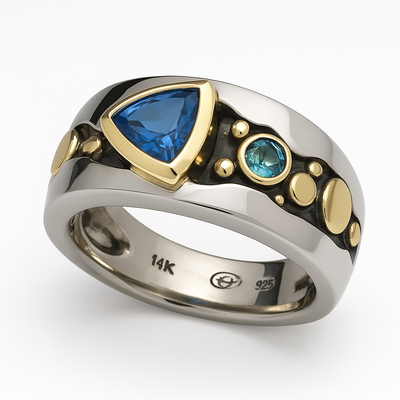 Vintage Blue Crystal Ring