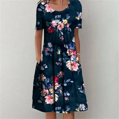 Calliope – Baumwollkleid mit Rundhalsausschnitt