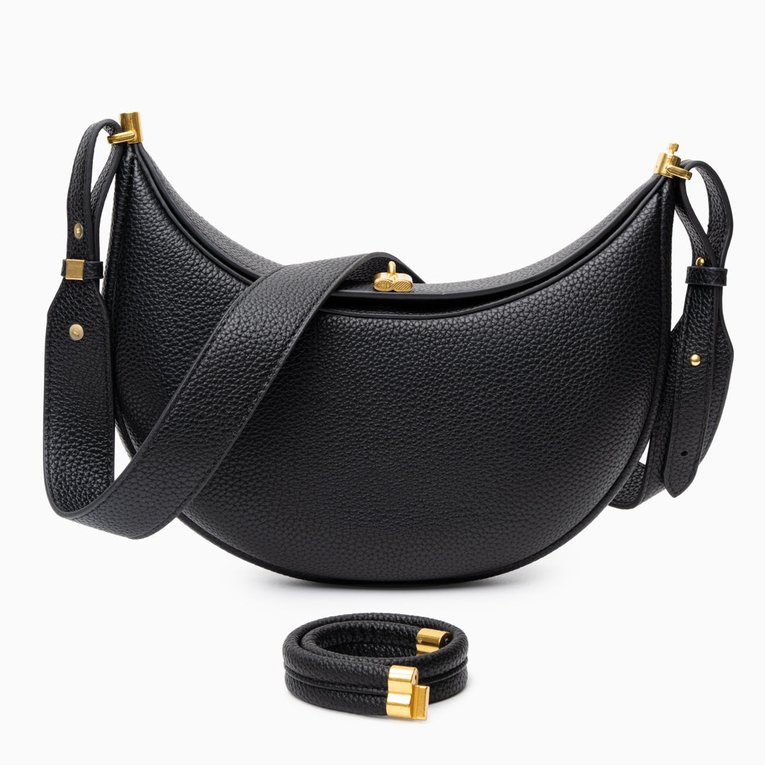 Fay | Kleine strukturierte Damenhandtasche aus echtem Leder mit Drehverschluss & Top-Handle
