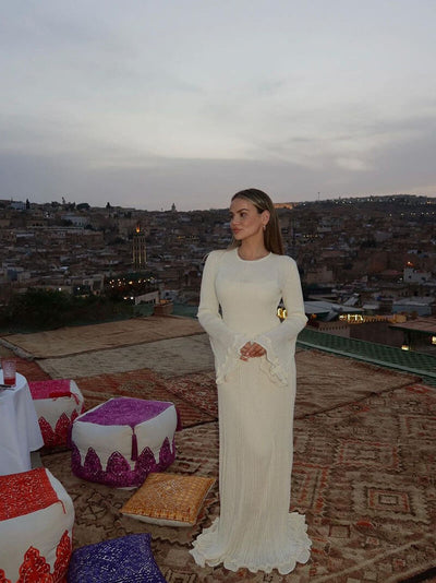 Damen Kleid Festlich mit Rüschen für Hochzeitsgast und Elegante Anlässe