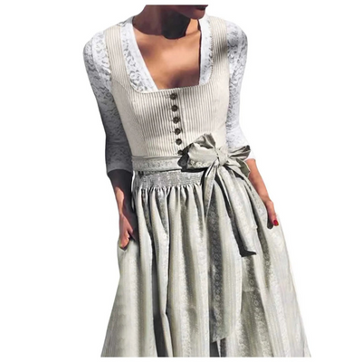 Damen Modernes Elegantes Trachtenkleid | Midi Dirndl Kleid