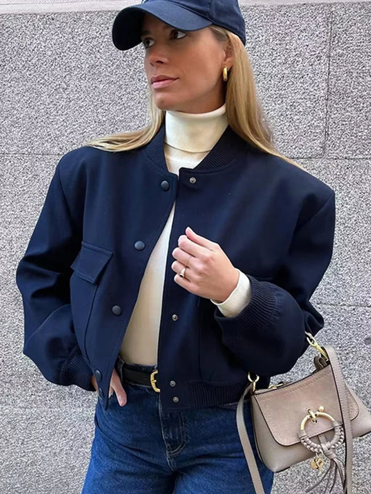 Damenjacke Bomber Stil Robustes Material für Übergangszeiten