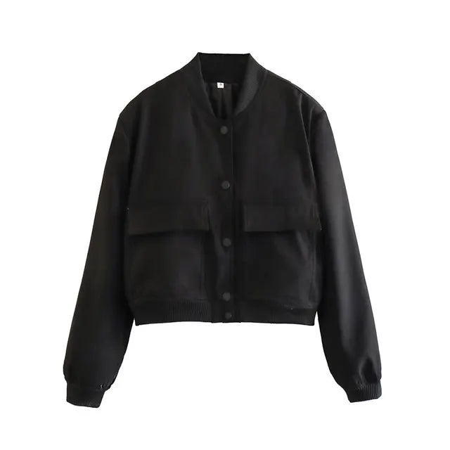 Damenjacke Bomber Stil Robustes Material für Übergangszeiten