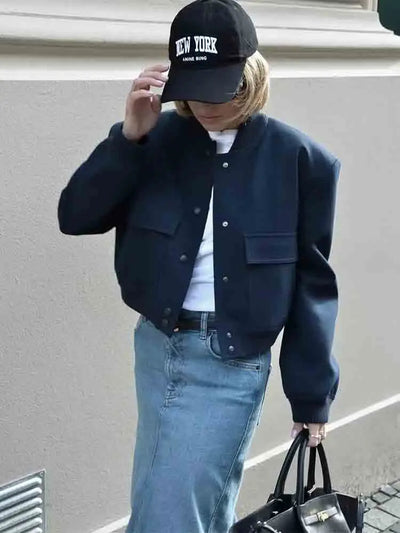 Damenjacke Bomber Stil Robustes Material für Übergangszeiten
