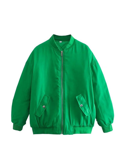 Damenjacke Bomberjacke Übergröße Atmungsaktives Material Trendstyle