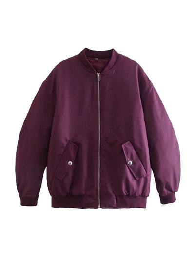 Damenjacke Bomberjacke Übergröße Atmungsaktives Material Trendstyle