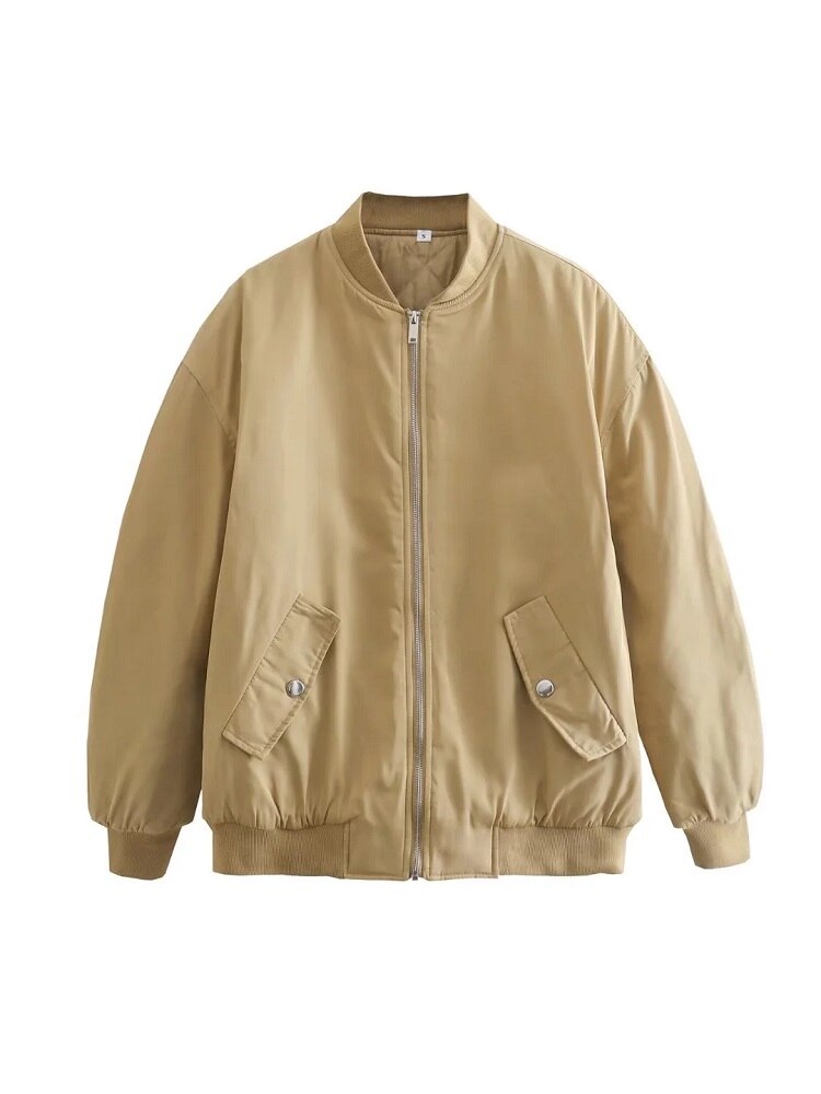 Damenjacke Bomberjacke Übergröße Atmungsaktives Material Trendstyle