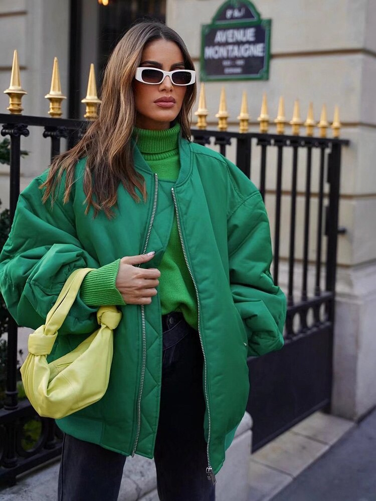 Damenjacke Bomberjacke Übergröße Atmungsaktives Material Trendstyle