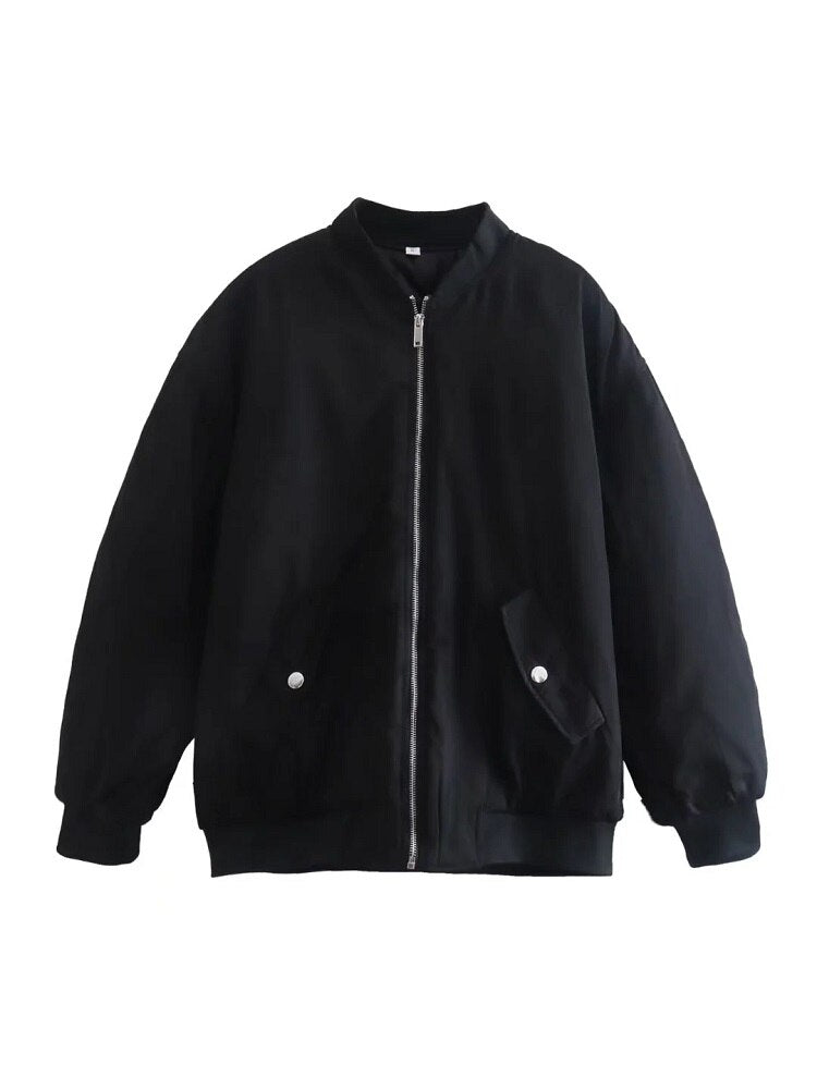 Damenjacke Bomberjacke Übergröße Atmungsaktives Material Trendstyle