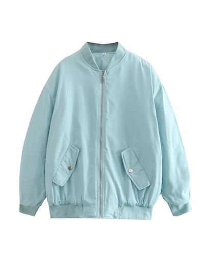 Damenjacke Bomberjacke Übergröße Atmungsaktives Material Trendstyle