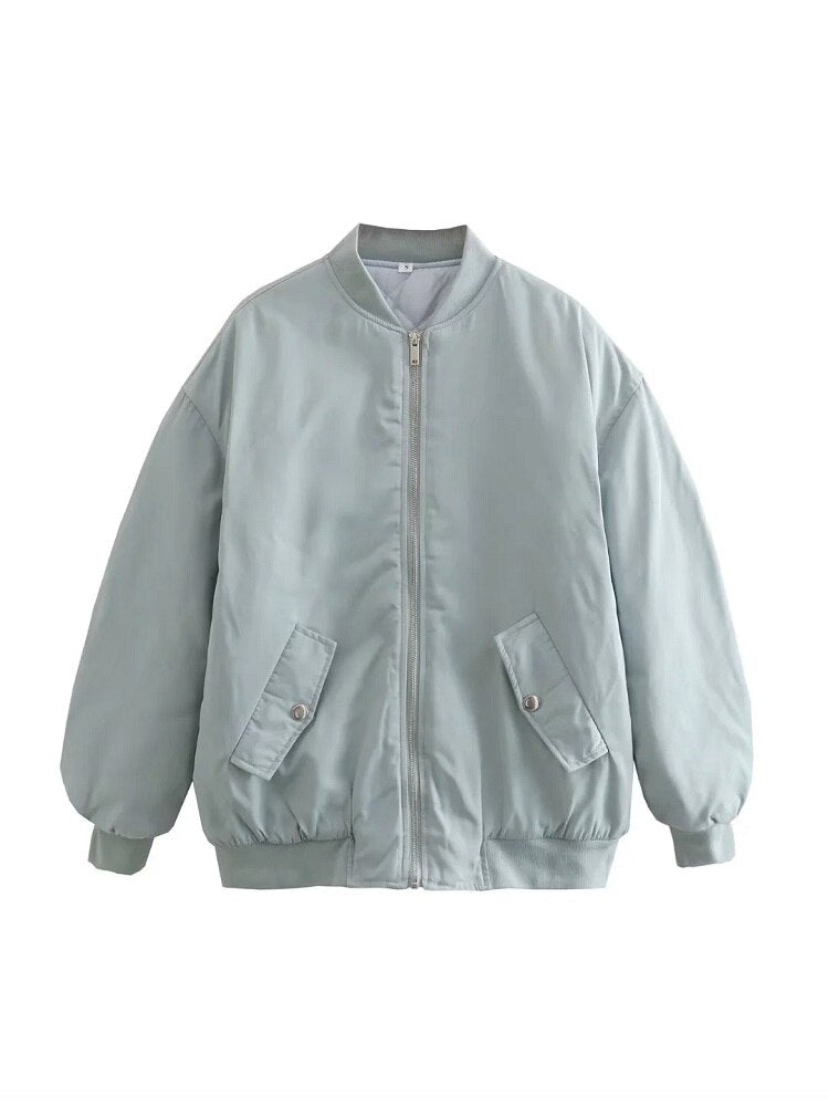 Damenjacke Bomberjacke Übergröße Atmungsaktives Material Trendstyle