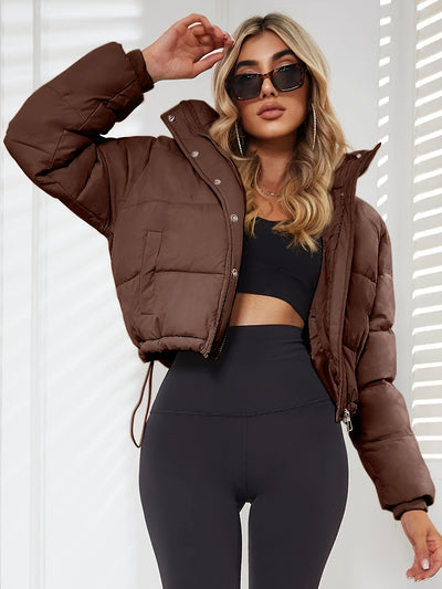 Damenjacke Übergangsjacke Polyester Kurz mit Kapuze