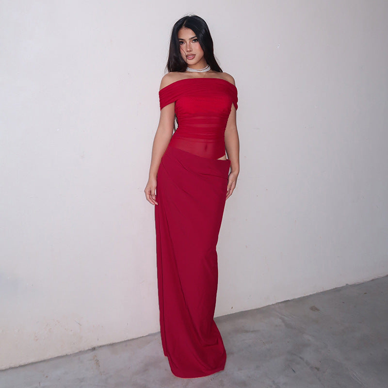 Bella | Langes Kleid aus Spitze Asymmetrisch