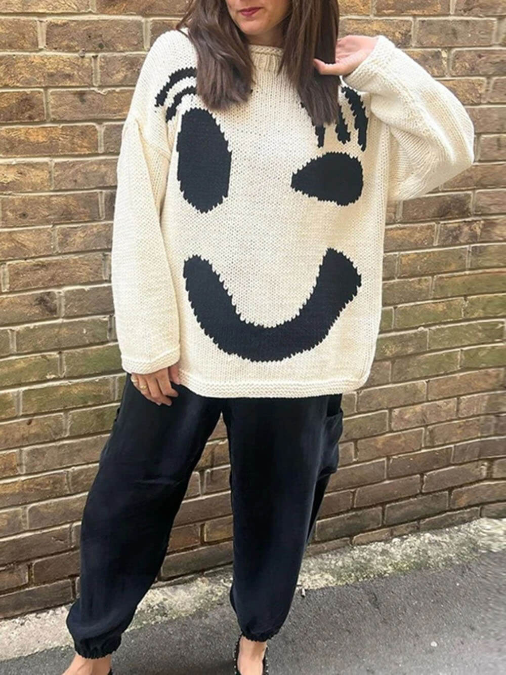 SMILE Stilvolle Winter Strickpullover