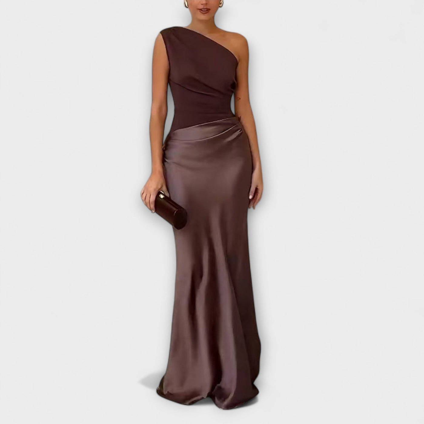Elissa | Elegantes Ein-Schulter Falten Maxi Kleid