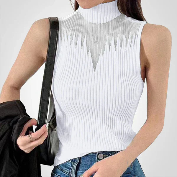Rudolf – transparentes gestricktes crop-top mit neckholder