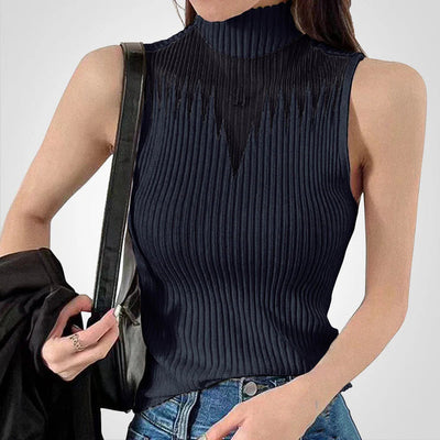 Rudolf – transparentes gestricktes crop-top mit neckholder