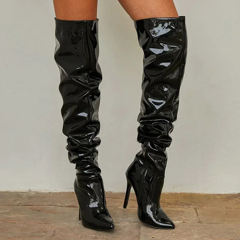 Sabrina | Elegante Overknee Stiefel aus Leder