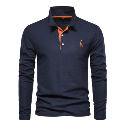 Eleganter Langarm-Polo mit Knopfdesign