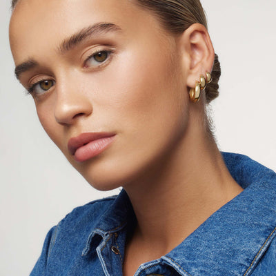 Gold Rue Statement Hoop Earrings