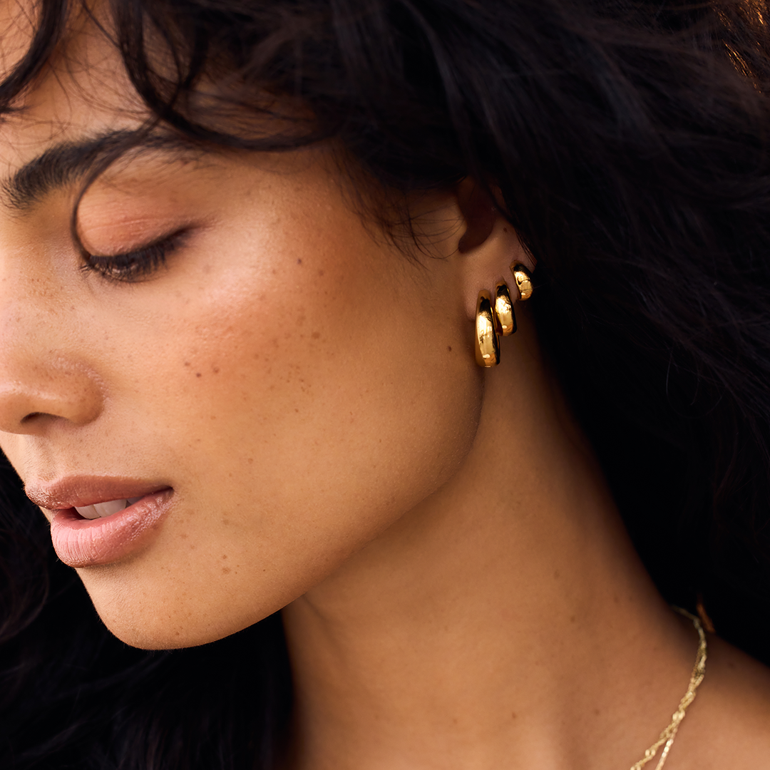 Gold Rue Hoop Earrings