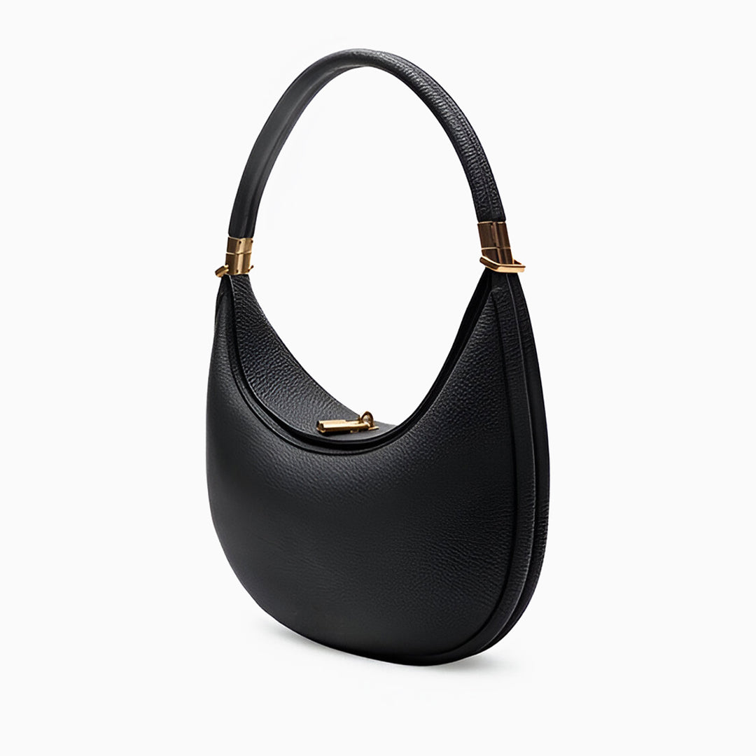 Fay | Kleine strukturierte Damenhandtasche aus echtem Leder mit Drehverschluss & Top-Handle