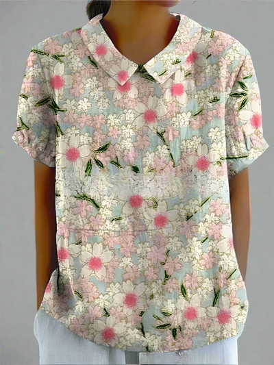 LARA™ | Vintage-Bluse in Leinenoptik
